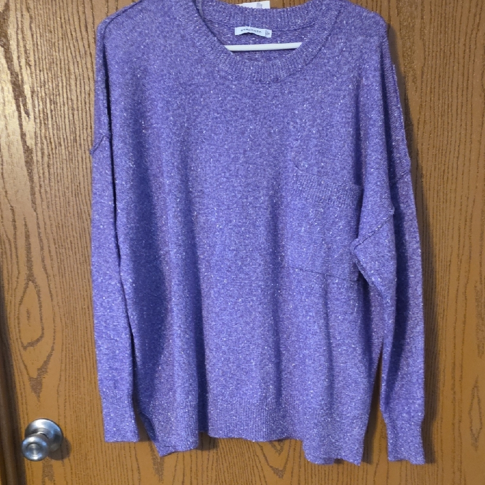 Staccato Womens Lavender Crewneck Sweater, Runs Oversized